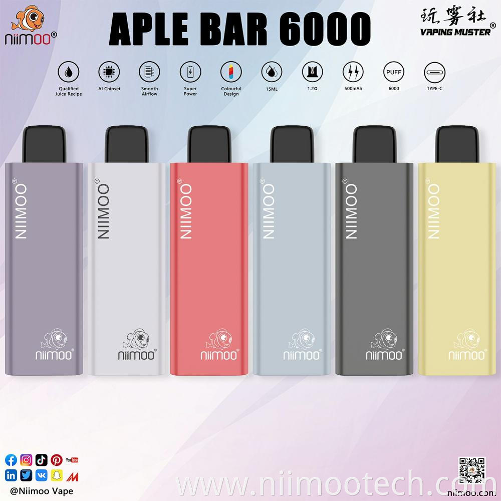 Aple Bar E-Cigarette 6000 Puffs